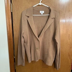 EUC Croft & Barrow Tan Blazer Style Cardigan XL